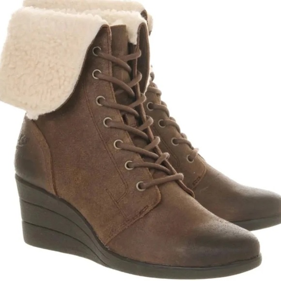 UGG Zea Waterproof Shearling Lined Wedge Boots Size 8 - Picture 1 of 10